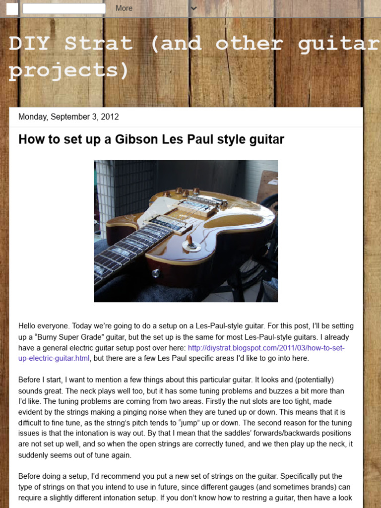 Gibson Les Paul Setup Guide | PDF | Guitars | Necked Lutes
