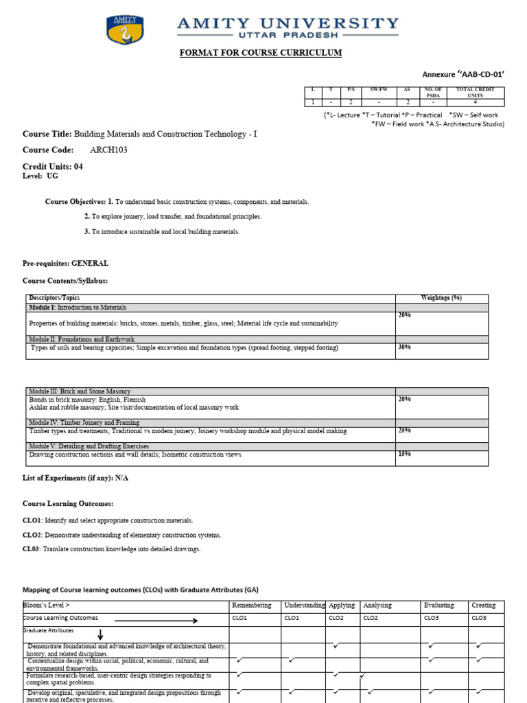 Building Materials & Construction Tech I | PDF | Masonry | Design