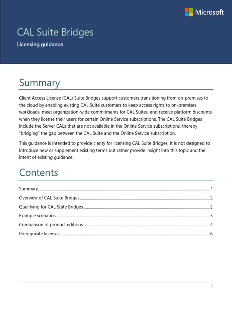 CAL Suite Bridges Licensing Guide | PDF | Microsoft Exchange Server ...