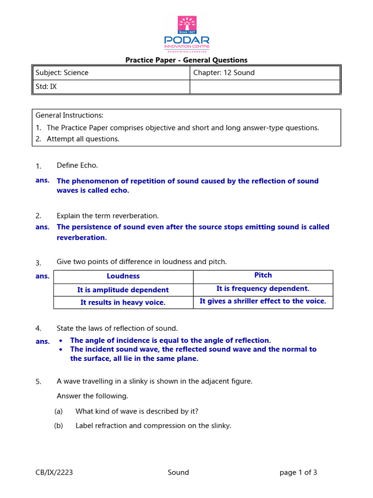 1677819897916.Sound-Notes | PDF | Sound | Waves