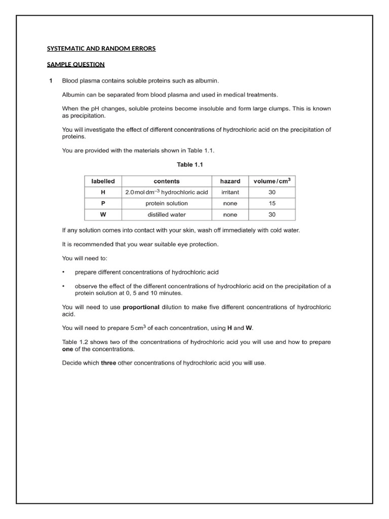 Systematic and Random Errors | PDF
