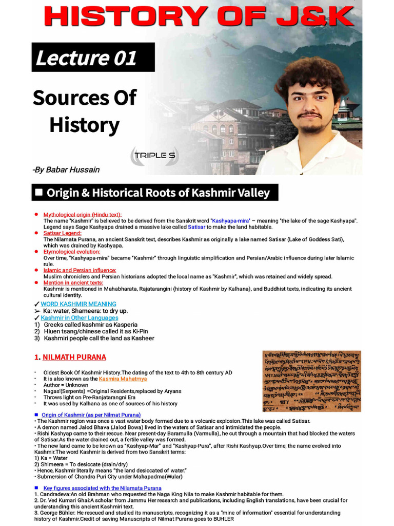 J&K History (Babar Sir) | PDF