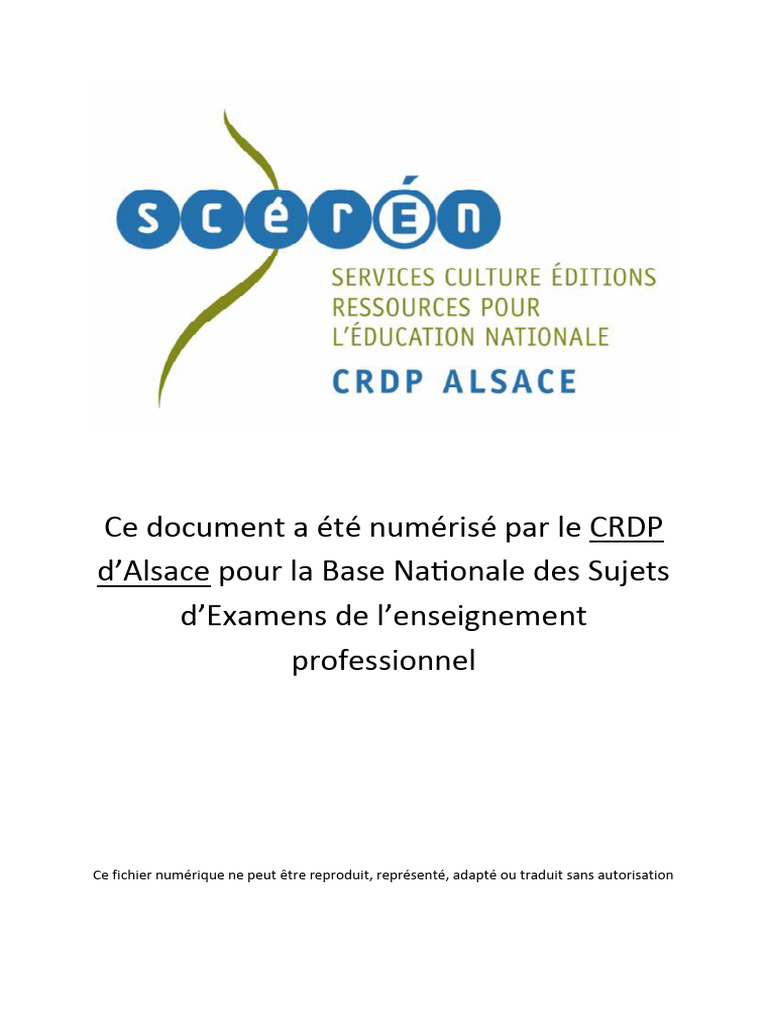 Numérisation CRDP Alsace Examens Pro | PDF