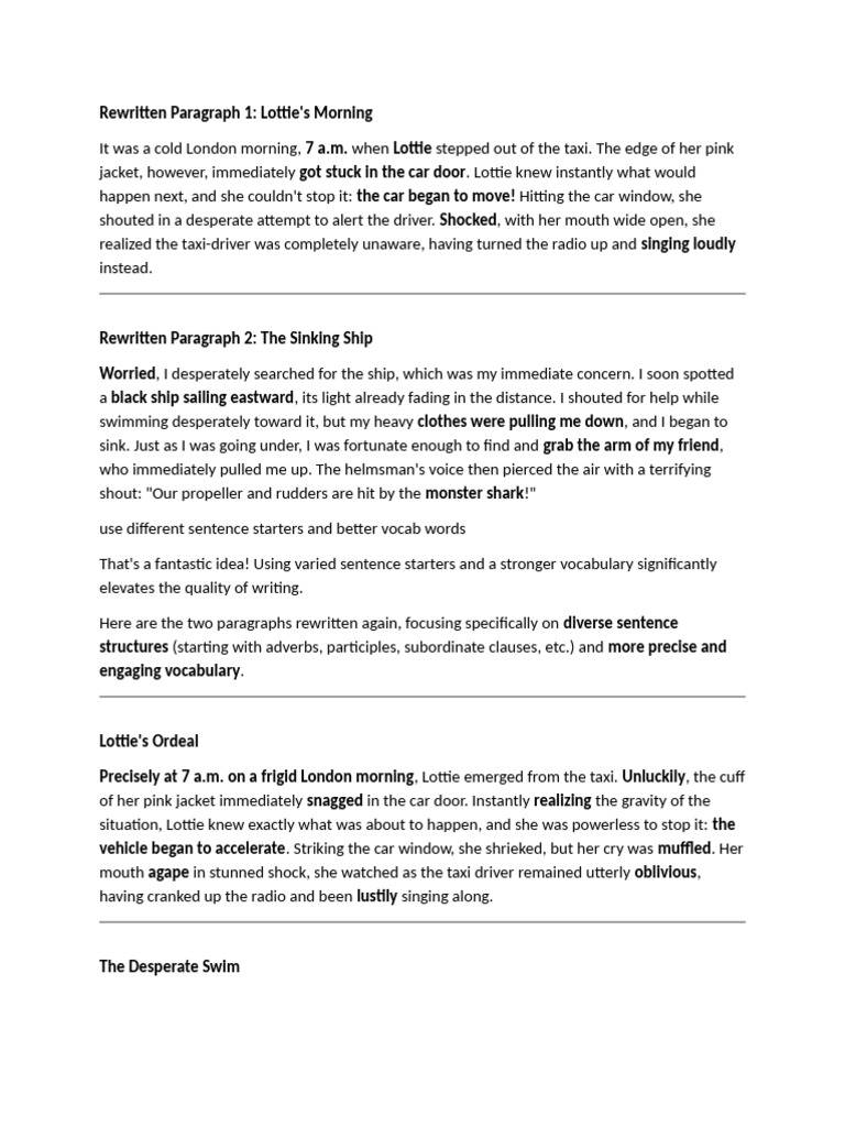 Adding Sentence Variety Worksheet Answers | PDF | Ships
