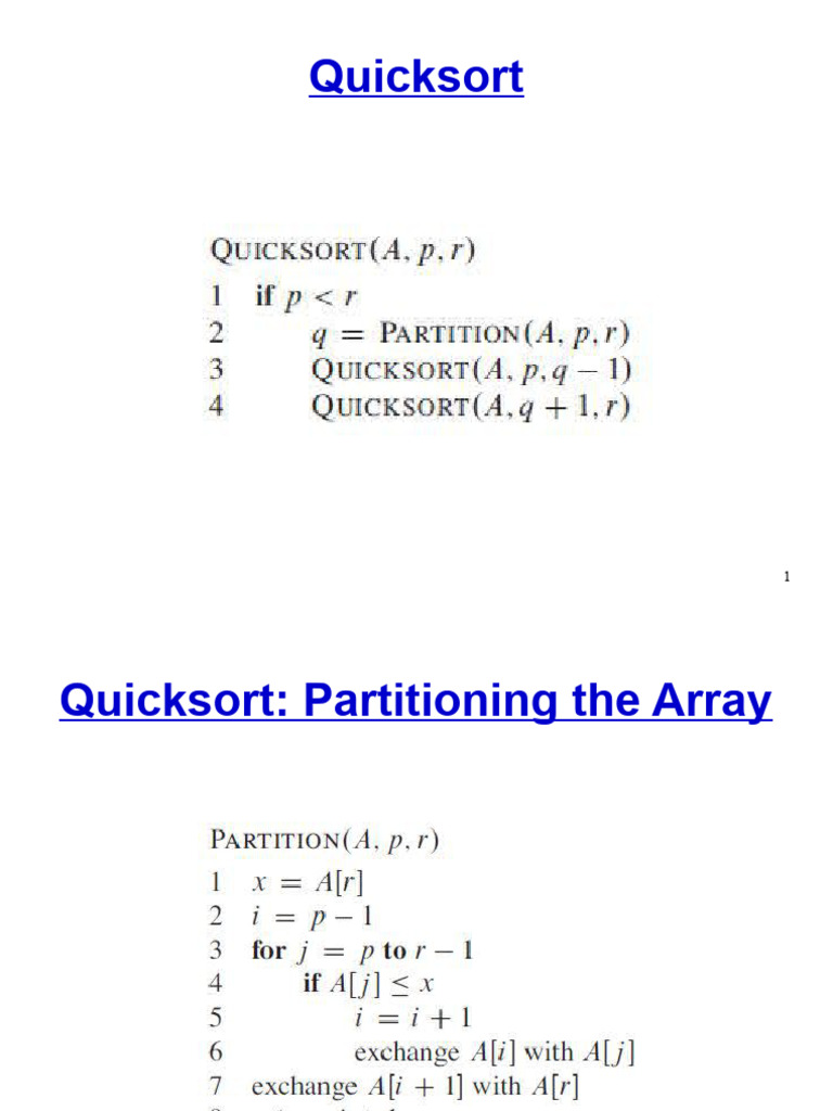 Quicksort Algorithm Explained | PDF