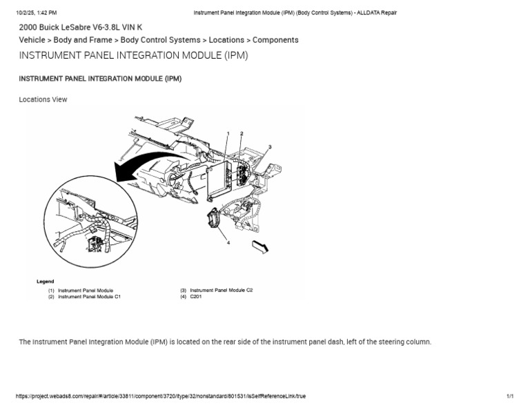 Instrument Panel Integration Module (IPM) (Body Control Systems ...