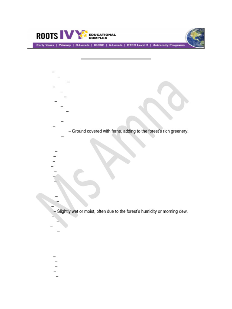Descriptive Elements of Forest Settings | PDF | Odor | Taste