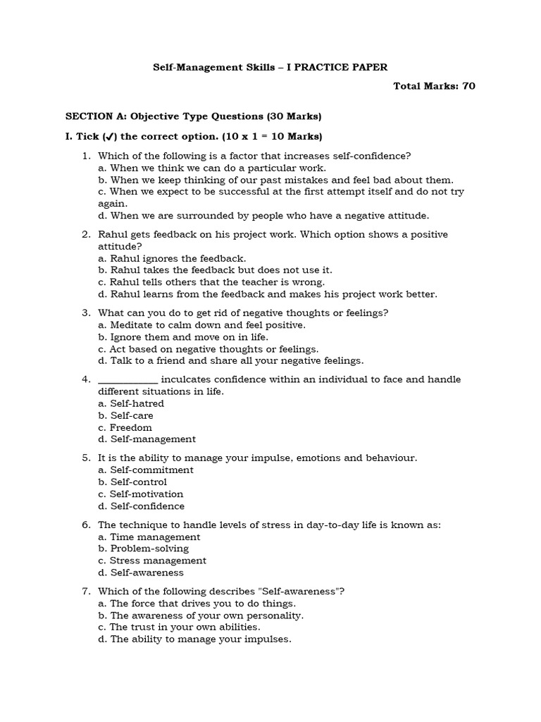 Self Management | PDF | Psychology | Psychological Concepts