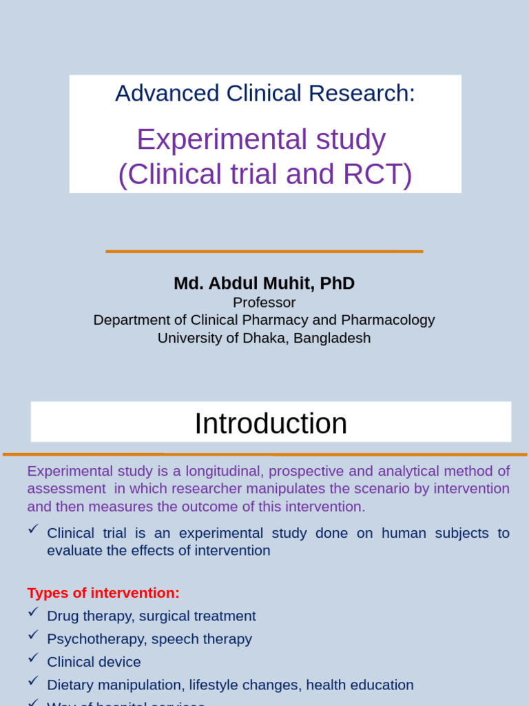 L 2 Basic Study Design Experimental | PDF | Randomized Controlled Trial ...