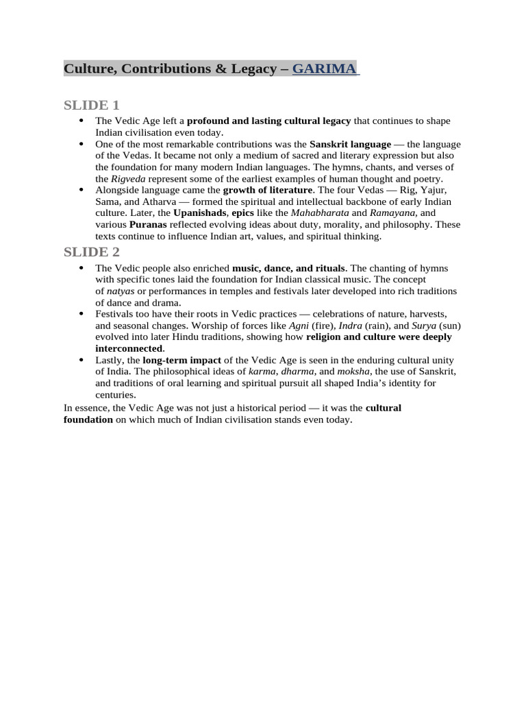 Culture Legacy - Garima | PDF
