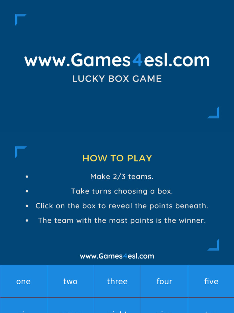 Numbers Lucky Box PPT Game | PDF