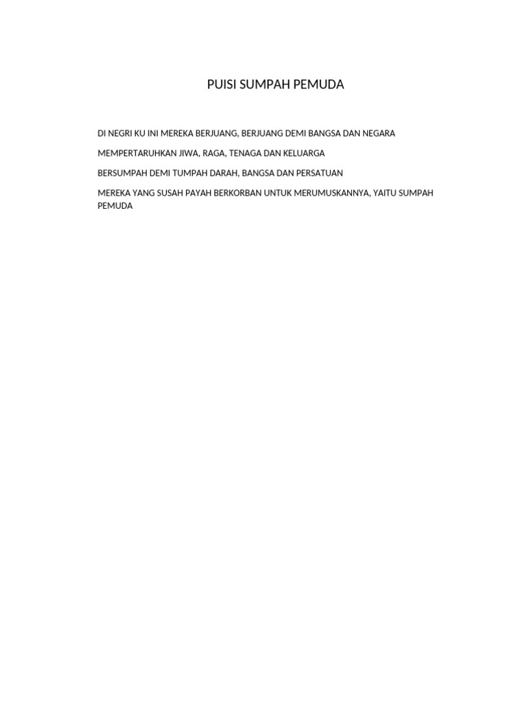 Puisi Sumpah Pemuda | PDF