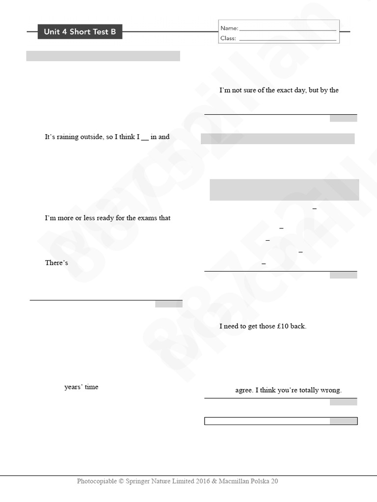 Grammar and Vocabulary Practice Test | PDF | Linguistic Typology ...