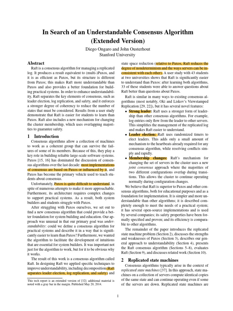 Raft Consensus Algorithm Explained | PDF | Fault Tolerance ...