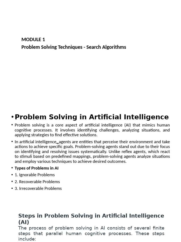 AI Problem Solving Techniques Overview | PDF | Algorithms | Applied ...