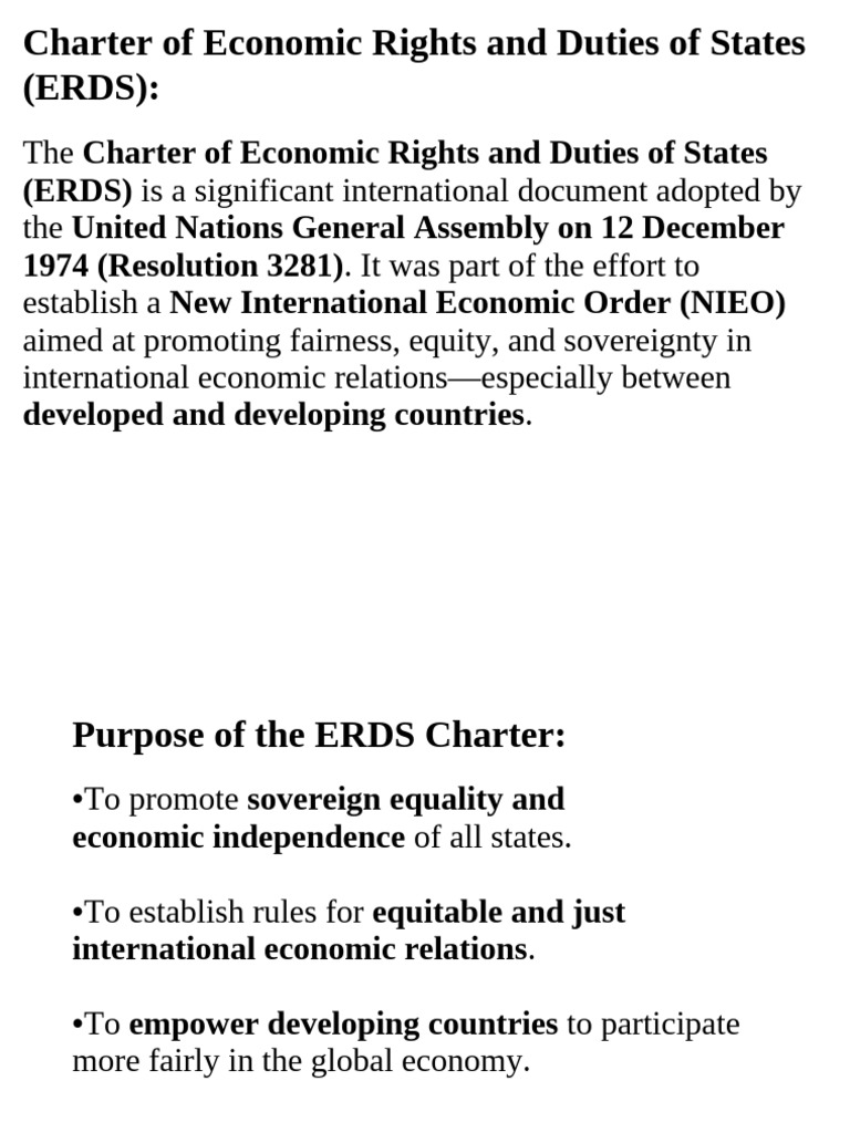Economic Rights and Duties Charter | PDF | World Economy | Global Politics