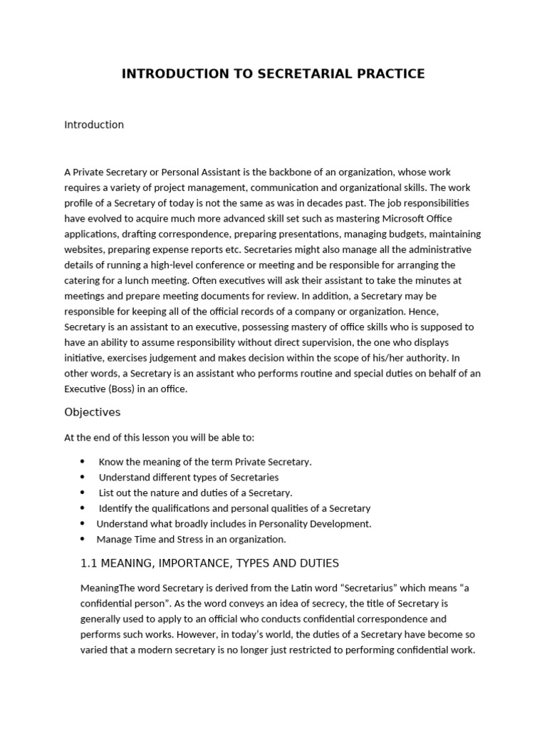 Sectorialpractice | PDF | Secretary | Stress Management