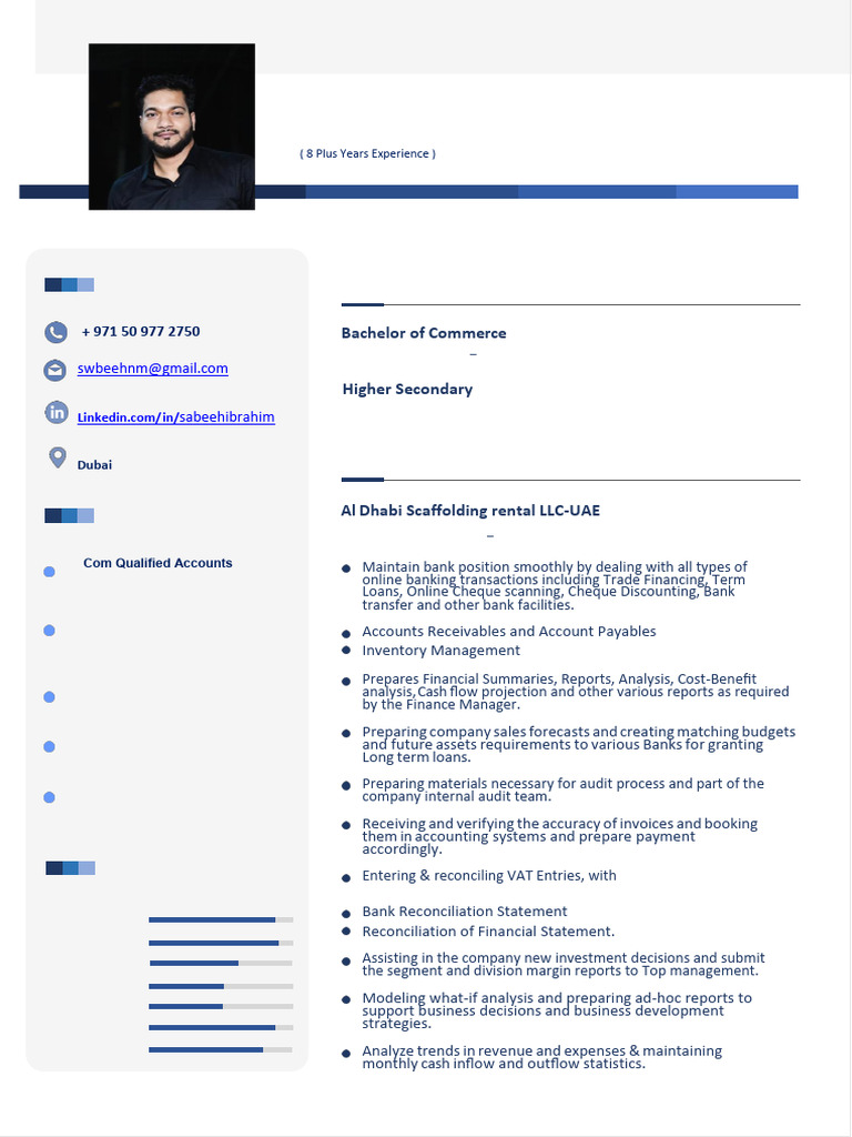 Sample CV Ahmed | PDF | Banks | Accounts Payable