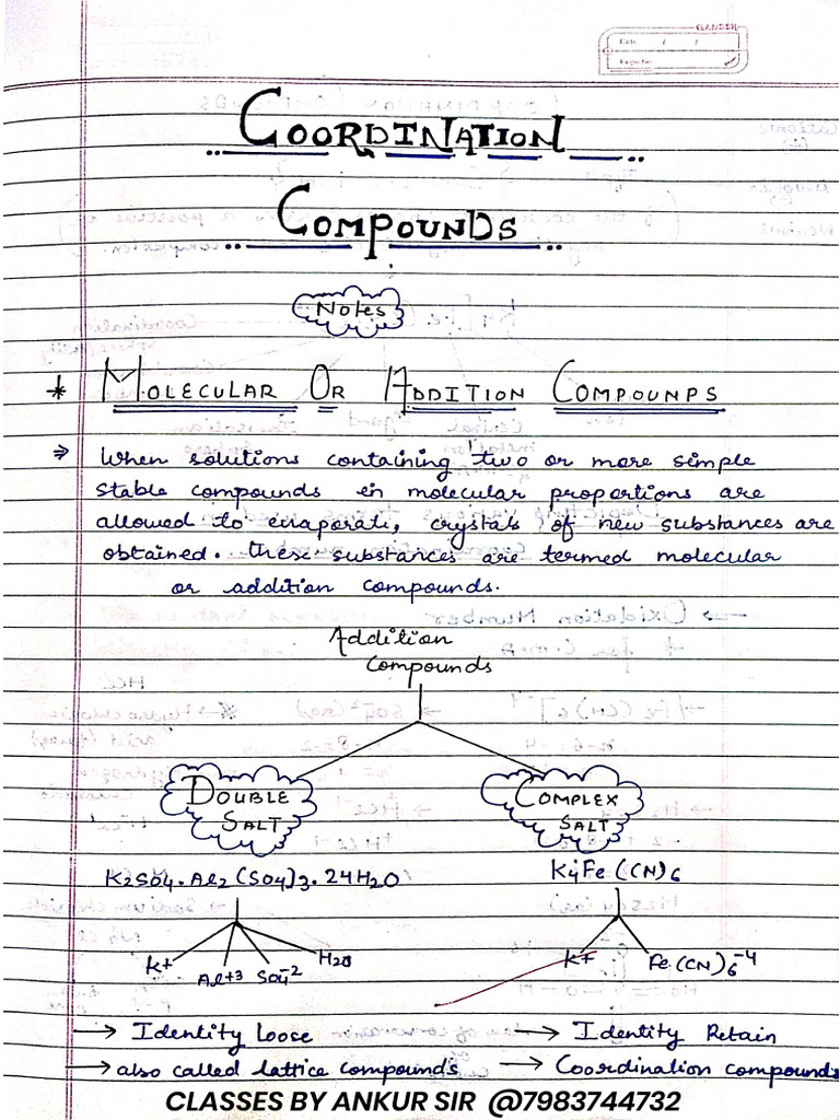 Coordination Compounds | PDF