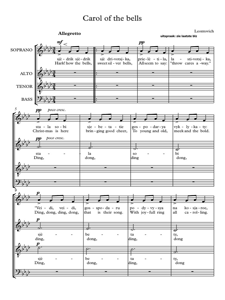 Carol of the Bells Sheet Music | PDF