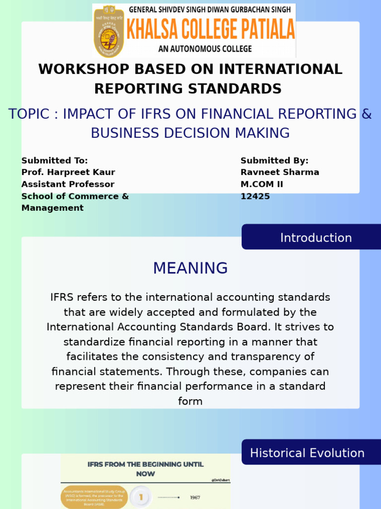 IFRS Impact on Financial Reporting & Decisions | PDF | International ...