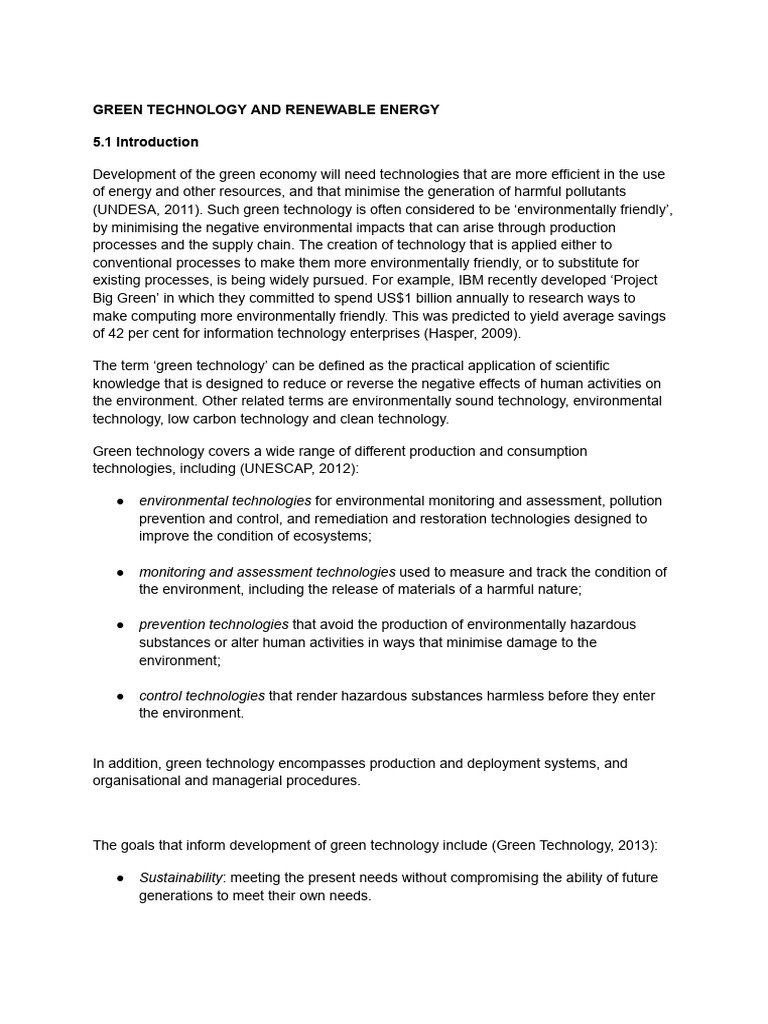 Green Technology and Renewable Energy | PDF | Photovoltaics | Biofuel