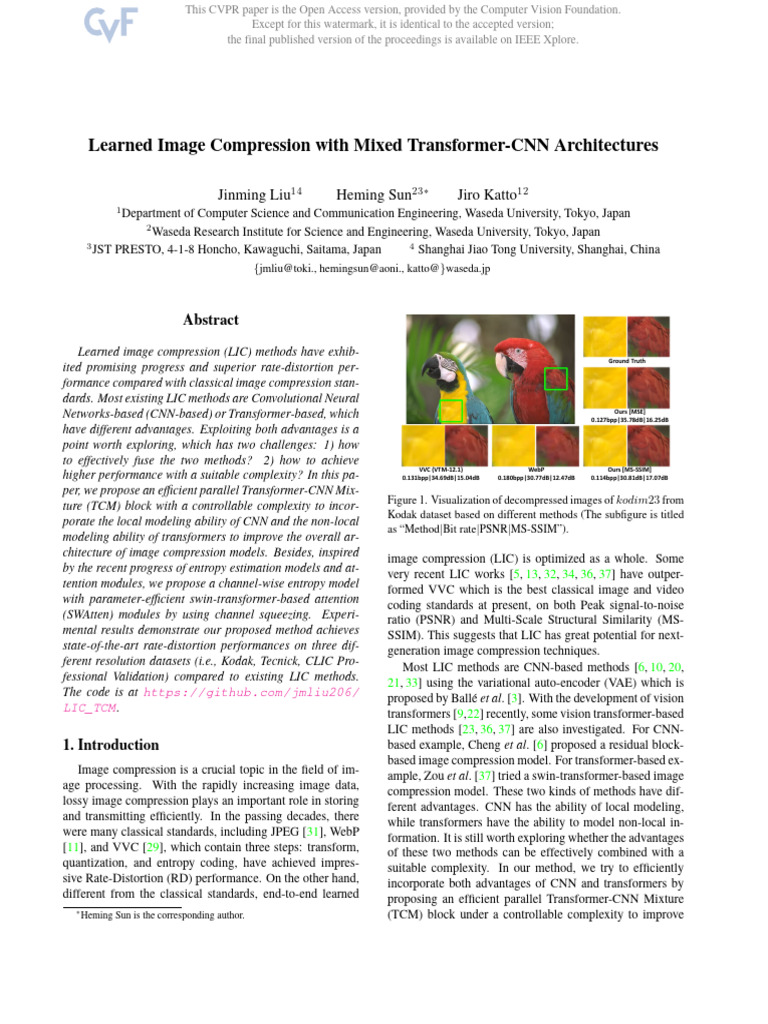 Efficient Image Compression with TCM | PDF | Data Compression | Digital ...