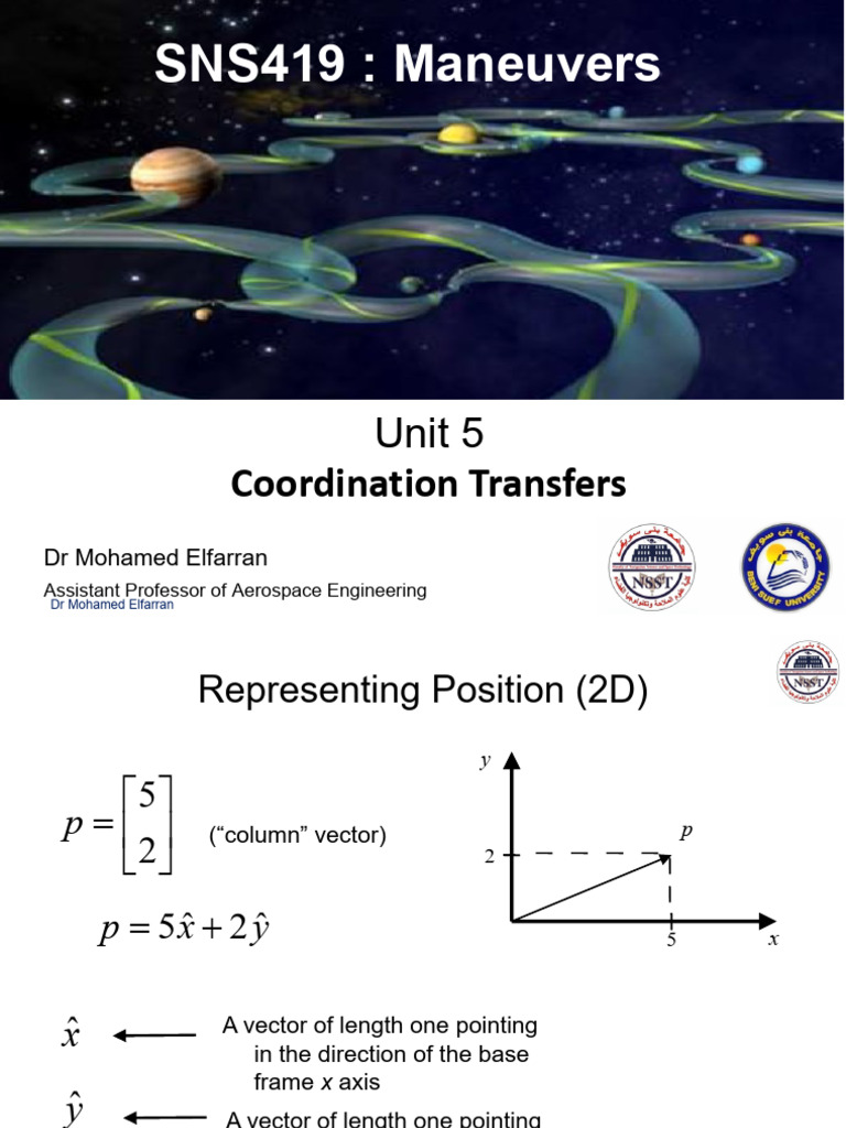 SNS419 Lec 5 Coord Transfer | PDF | Rotation | Cartesian Coordinate System