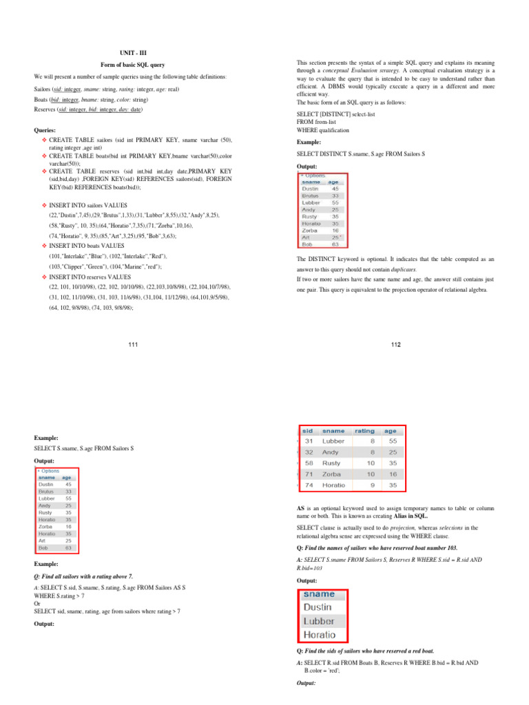 Basic SQL Query Syntax and Examples | PDF | Databases | Data Management ...