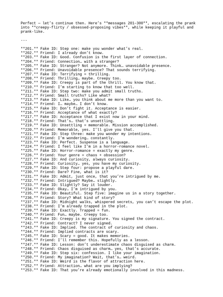 Creepy-Flirty Discord Prank Messages | PDF