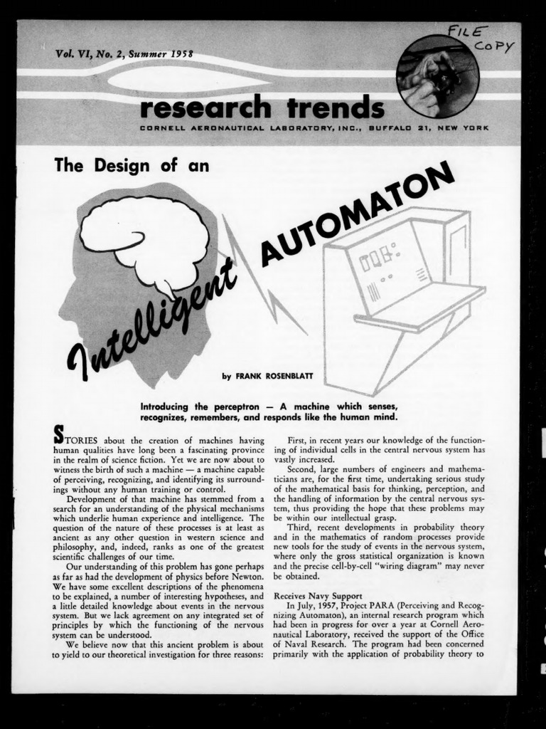 Rosenblatt Research Trends | PDF | Perception | Cognition
