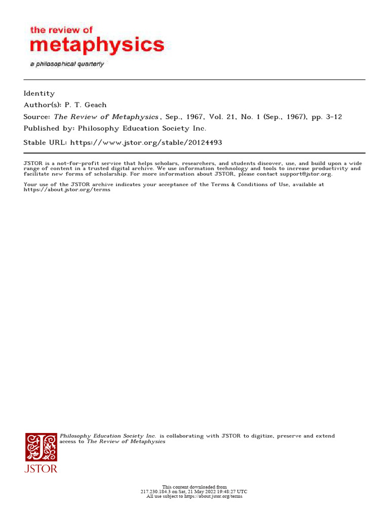 Relativizing Identity in Philosophy | PDF | Theory | Mathematical Logic