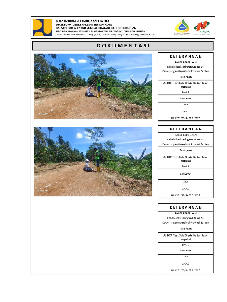 Form DCP Test 04.10.2025 Sta.1+000 S.D 1+300 | PDF