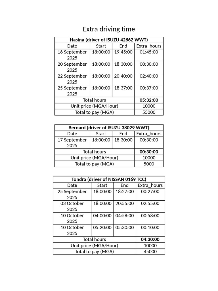 Extra Driving Time Rental Car | PDF