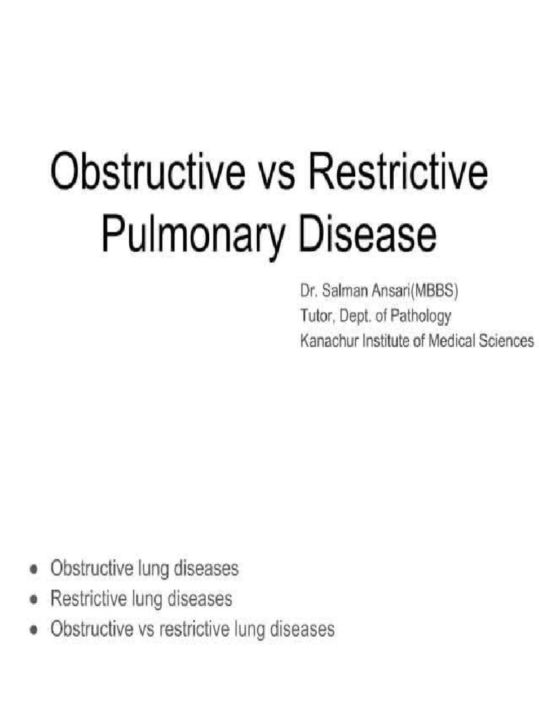 Obstructive and Restrictive Pulmonary Disease | PDF