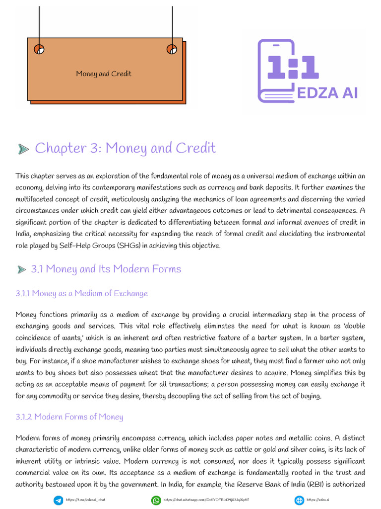 Money and Credit Notes | PDF | Loans | Money