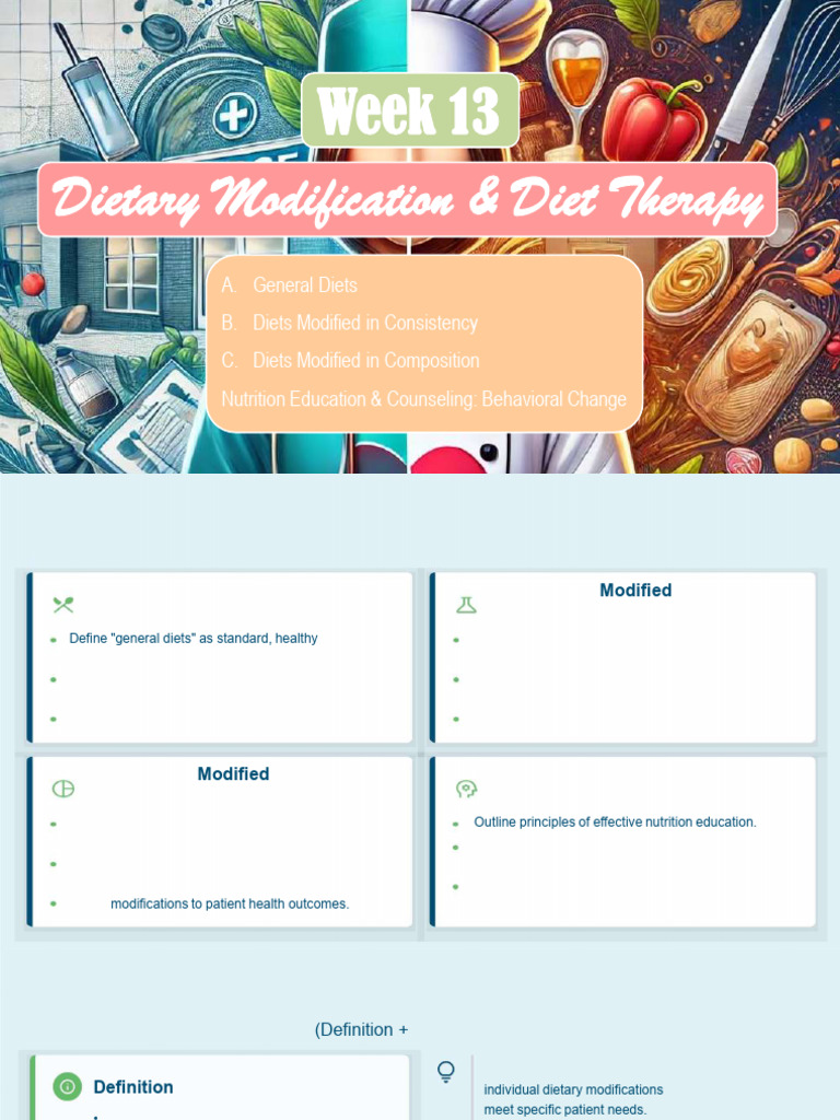 Dietary Modifications for Health Management | PDF | Dieting | Diet ...