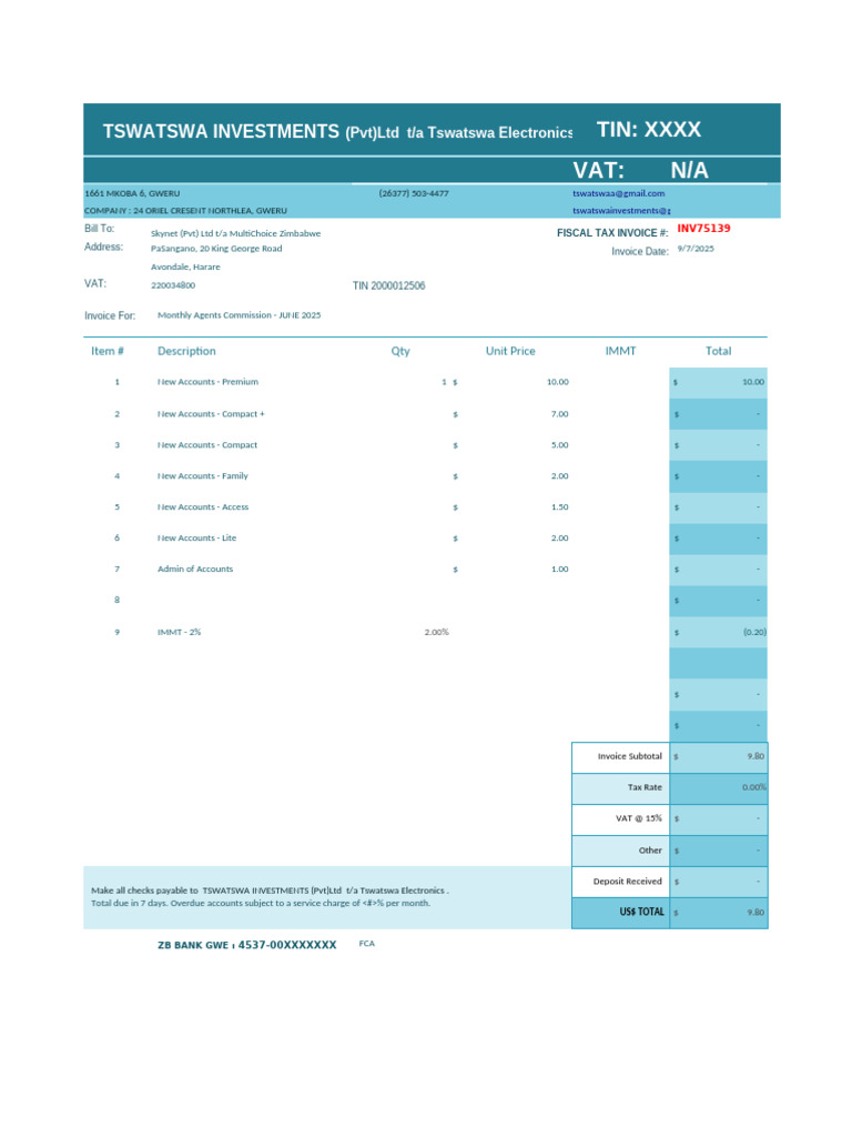Monthly Commission Invoice for June 2025 | PDF | Invoice | Business ...
