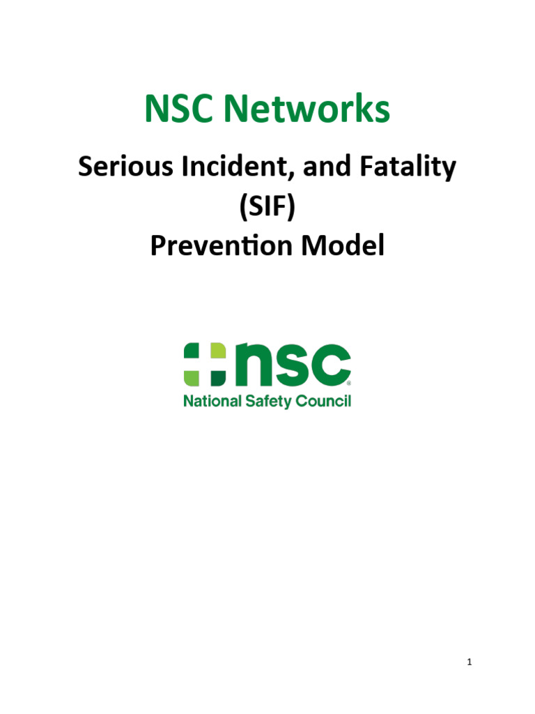 NSC Serious Incident Prevention Model | PDF | Occupational Safety And ...