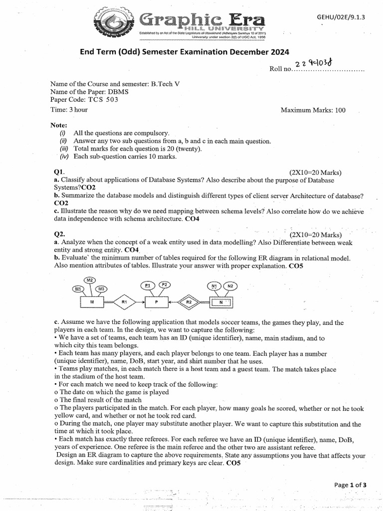tcs503 Endsem 2024 Dec 24 | PDF