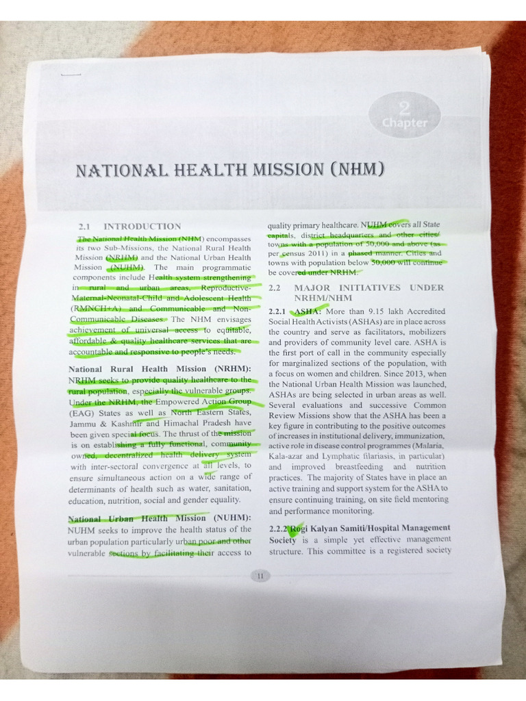 National Health Mission (NHM) ..Notes | PDF