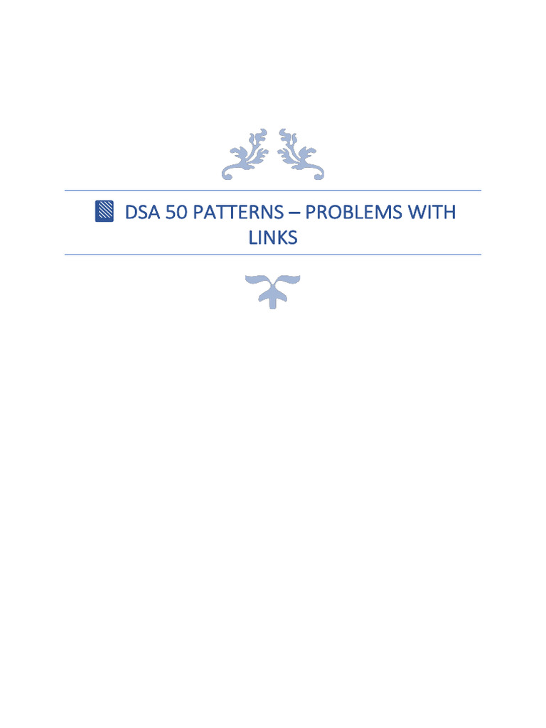 DSA Patterns: 50 Problem Solutions | PDF | Computer Programming ...