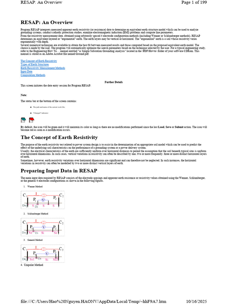 RESAP Earth Resistivity Analysis Tool | PDF | Electrical Resistivity ...