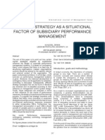 Business Strategy As A Situational Factor of Subsidiary PMS