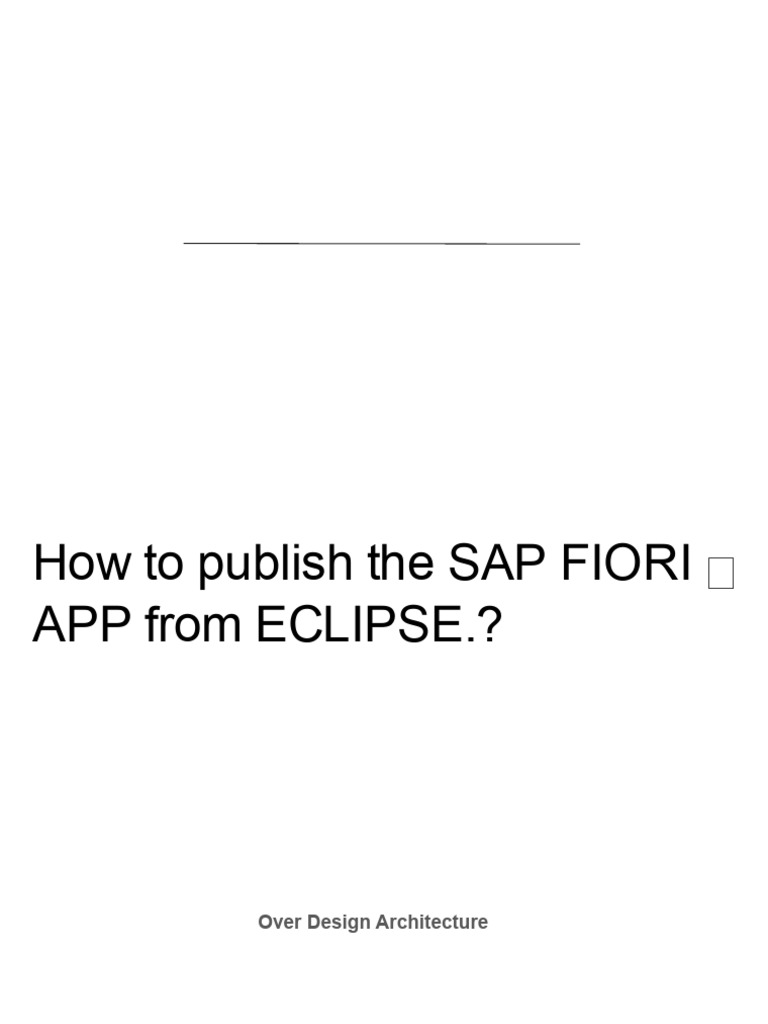 Publish SAP Fiori App from Eclipse | PDF | Icon (Computing) | System ...
