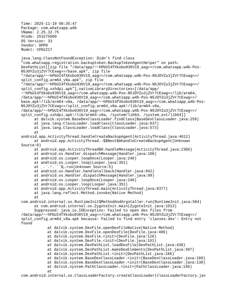 WhatsApp BackupTokenAgent Error | PDF | Information Retrieval ...