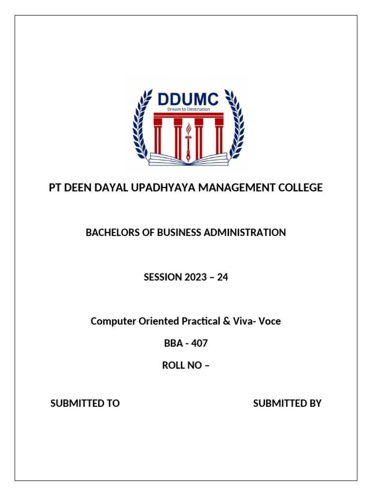 BBA Computer Practical & Viva 2023-24 | PDF