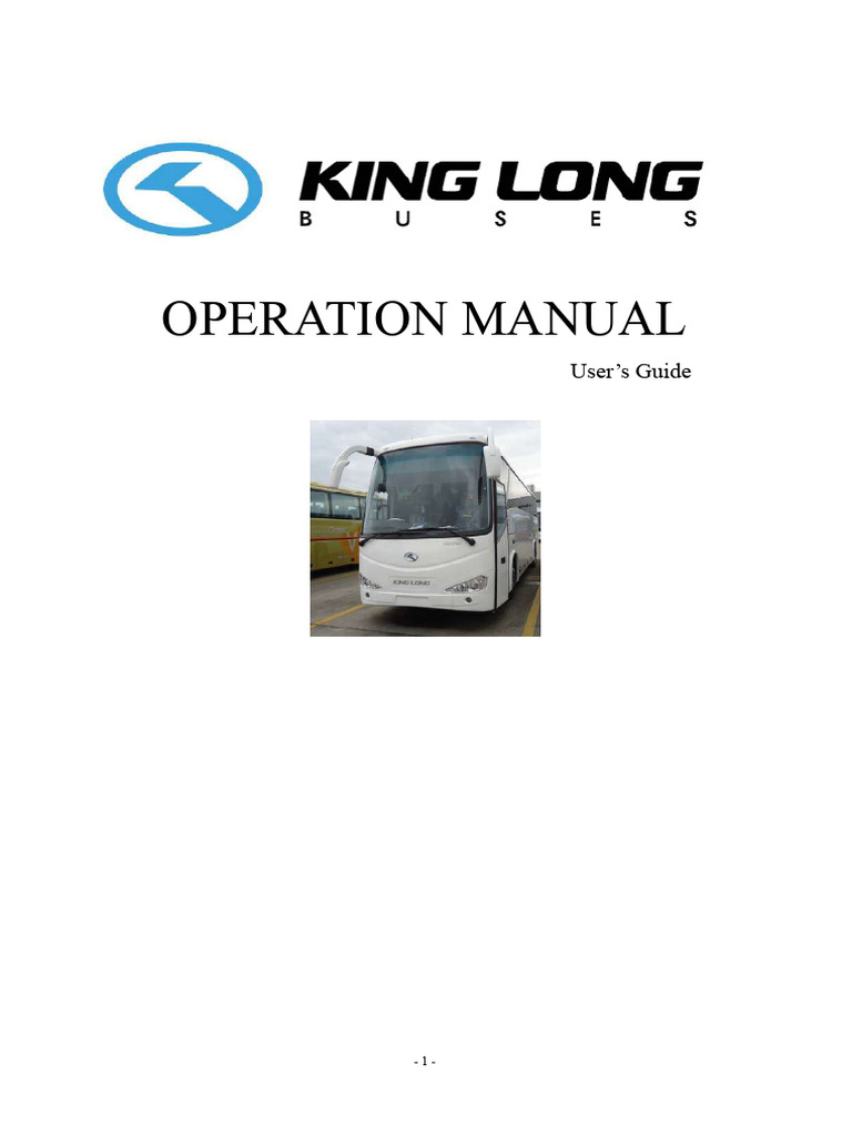 King-Long XMQ6127 Bus User Manual | PDF | Door | Window