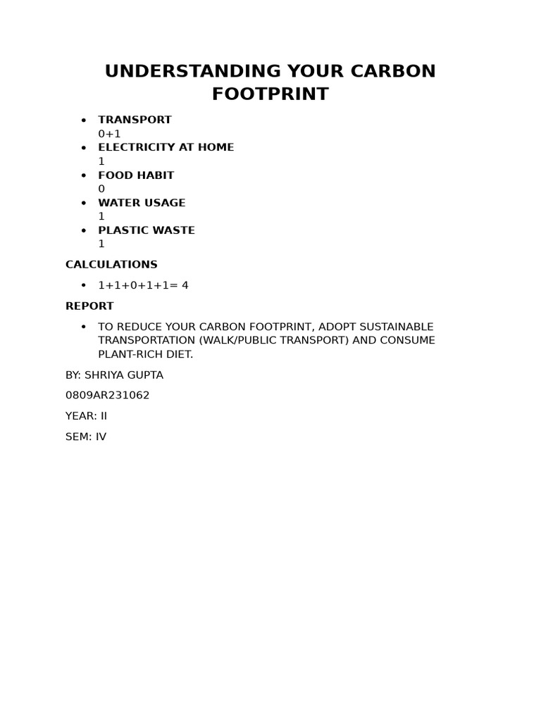 Reduce Your Carbon Footprint Guide | PDF
