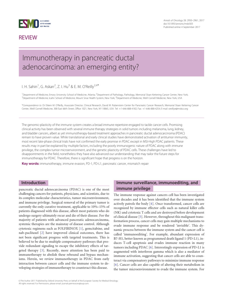 Immunotherapy Advances in PDAC | PDF | Immunotherapy | Pancreatic Cancer